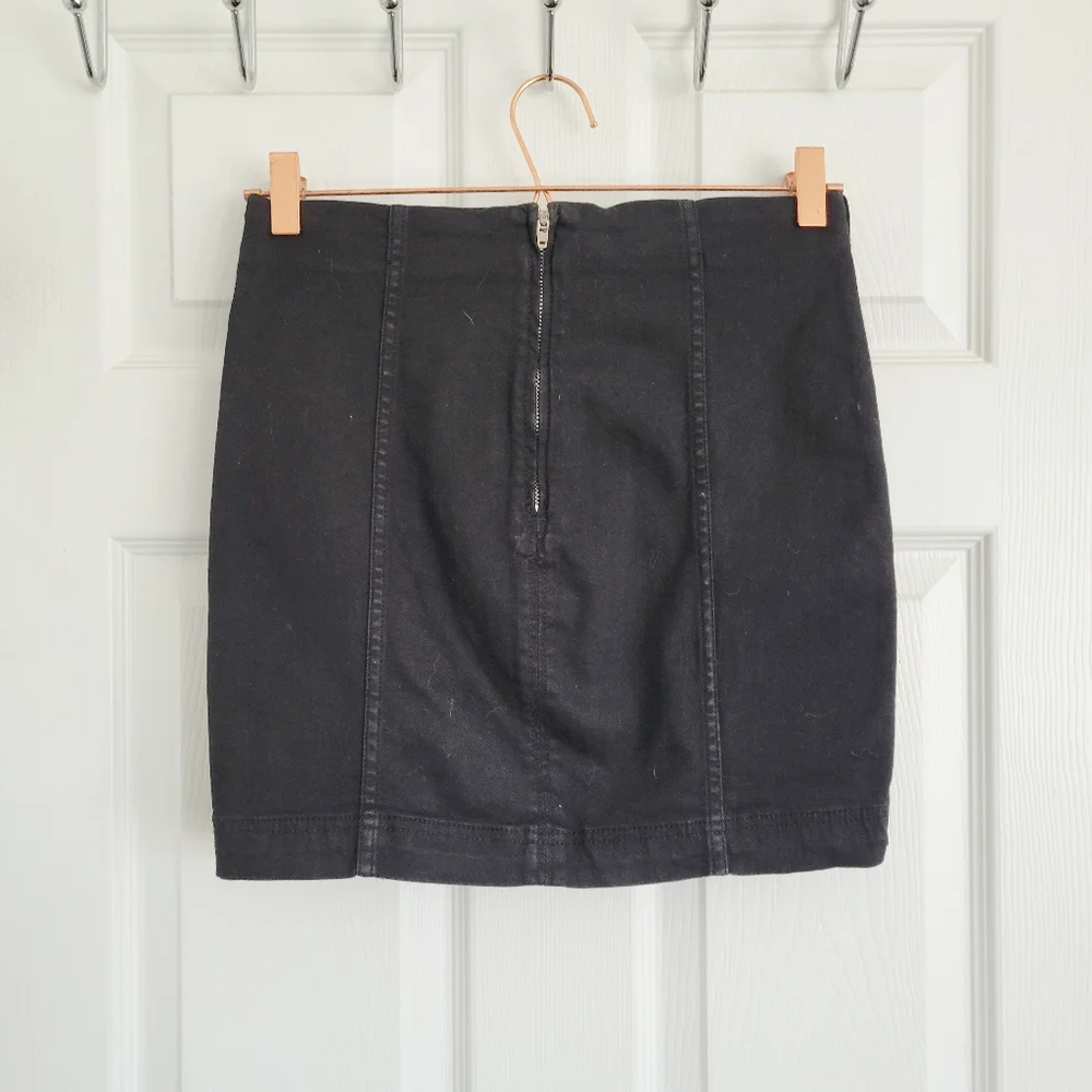 Free People Black Modern Femme Denim Mini Skirt‎